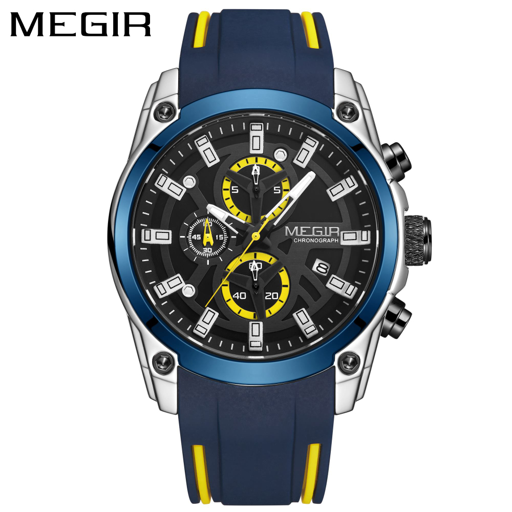 Silicone Sport Band - MEGIR Men's Quartz Watch Top Brand
