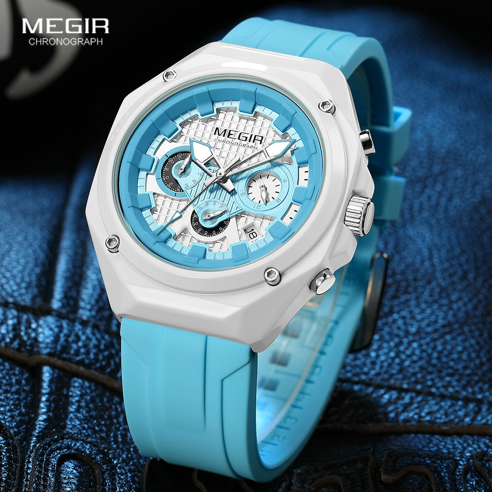 Silicone Sport Band - MEGIR New Unisex Sport Quartz Watches