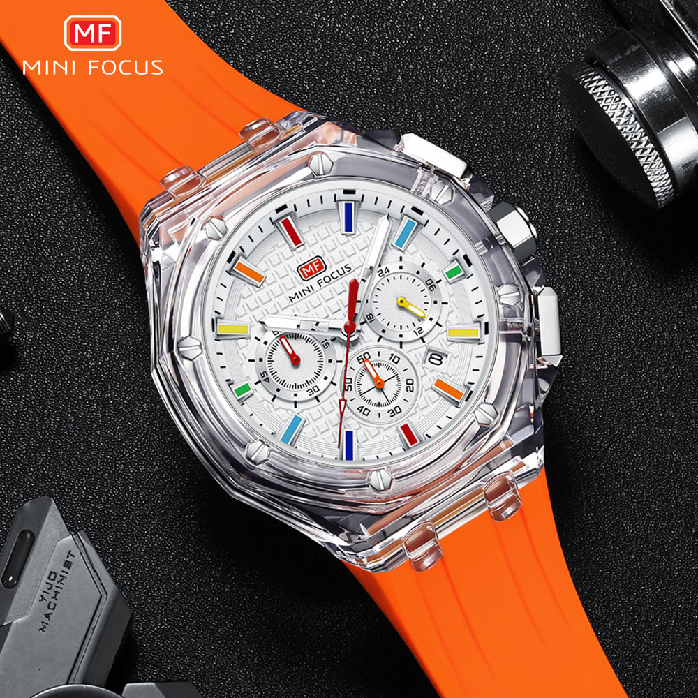 Silicone Sport Band - MINI FOCUS Men's Sports Quartz Watches