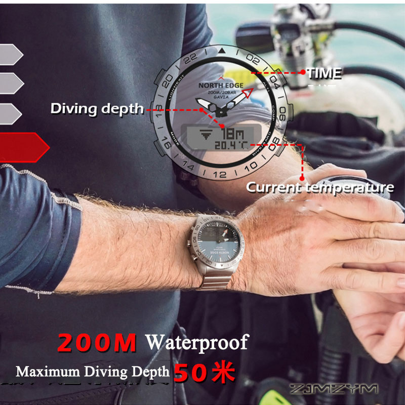 Men Analog Digital Dive Watch  - đánh giá và giá Waterproof Diving Watch