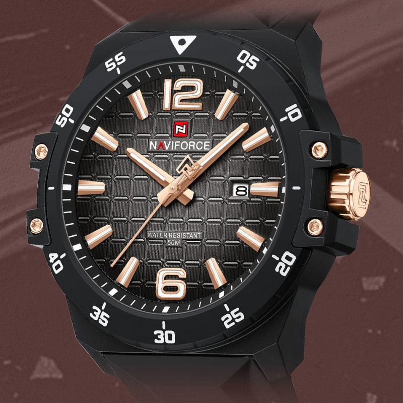New Style NAVIFORCE Men's Fash - đánh giá và giá Silicone Sport Band