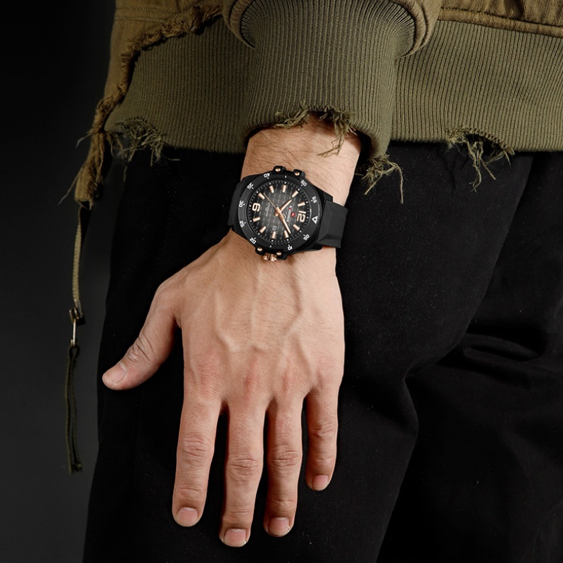 New Style NAVIFORCE Men's Fash - đánh giá và giá Silicone Sport Band