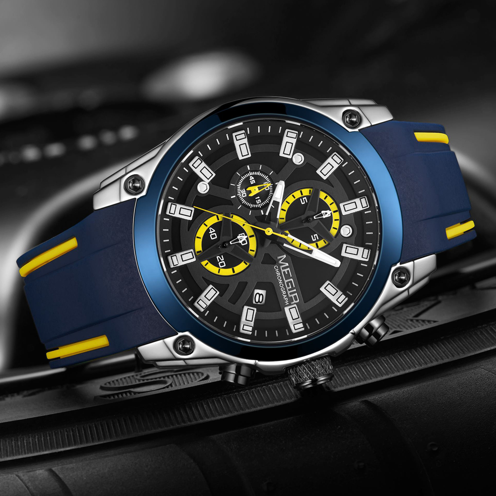 MEGIR Men's Quartz Watch Top B - đánh giá và giá Silicone Sport Band
