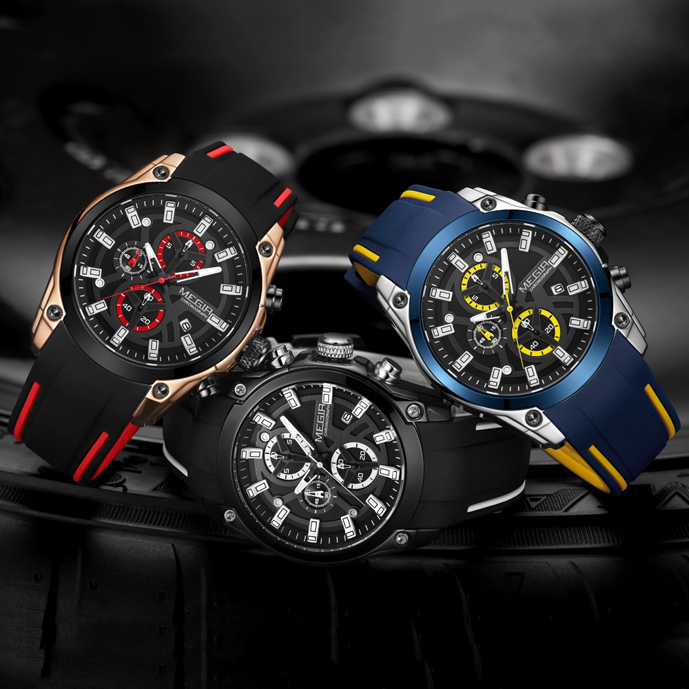 MEGIR Men's Quartz Watch Top B - đánh giá và giá Silicone Sport Band
