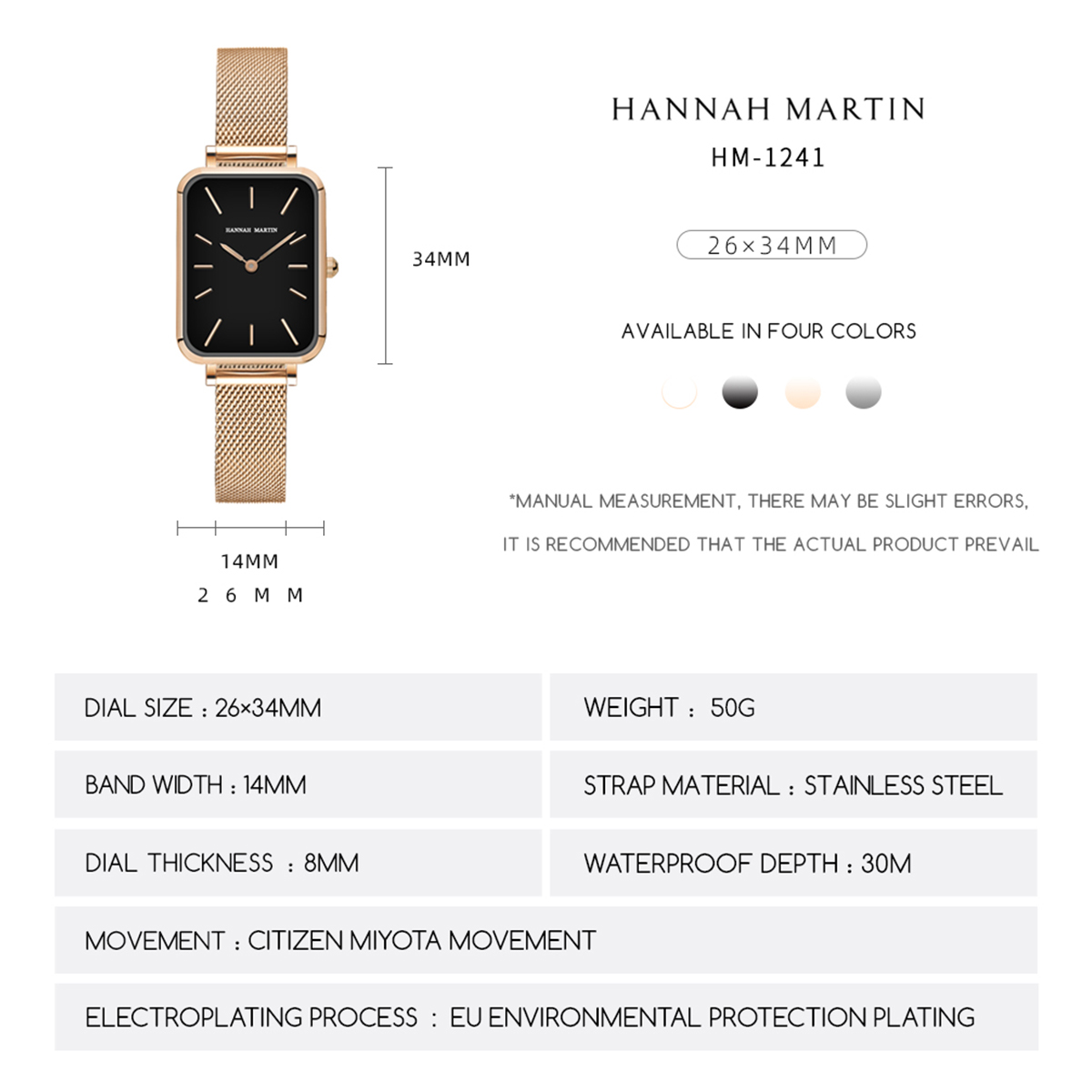 Hình Chữ Nhật Siêu Mỏng Bắc Âu - đánh giá và giá Anti-Magnetic Watch