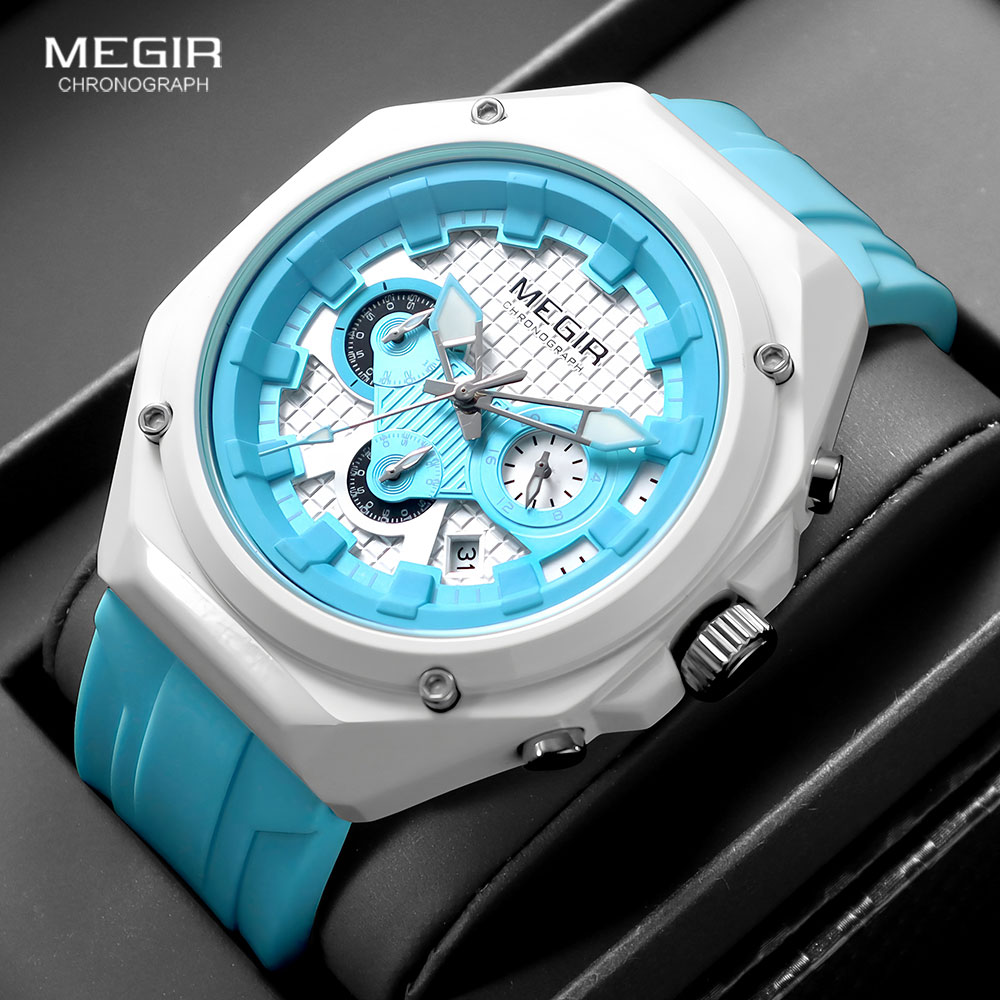 MEGIR New Unisex Sport Quartz  - đánh giá và giá Silicone Sport Band