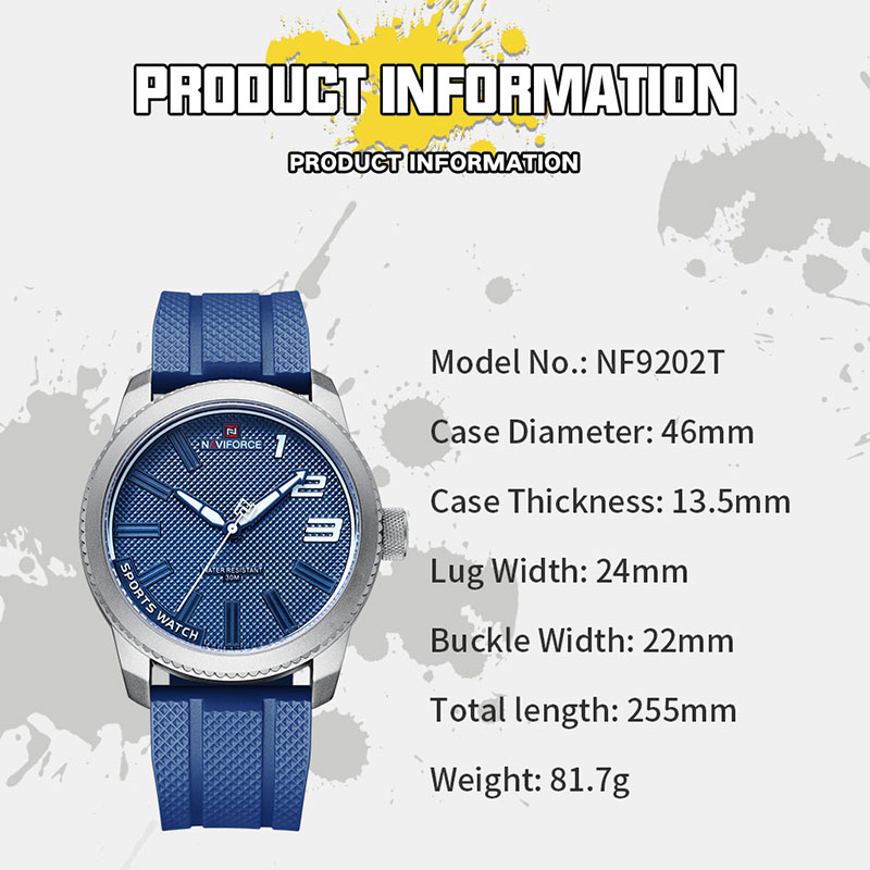 NAVIFORCE Silicone Band Sport  - đánh giá và giá Silicone Sport Band