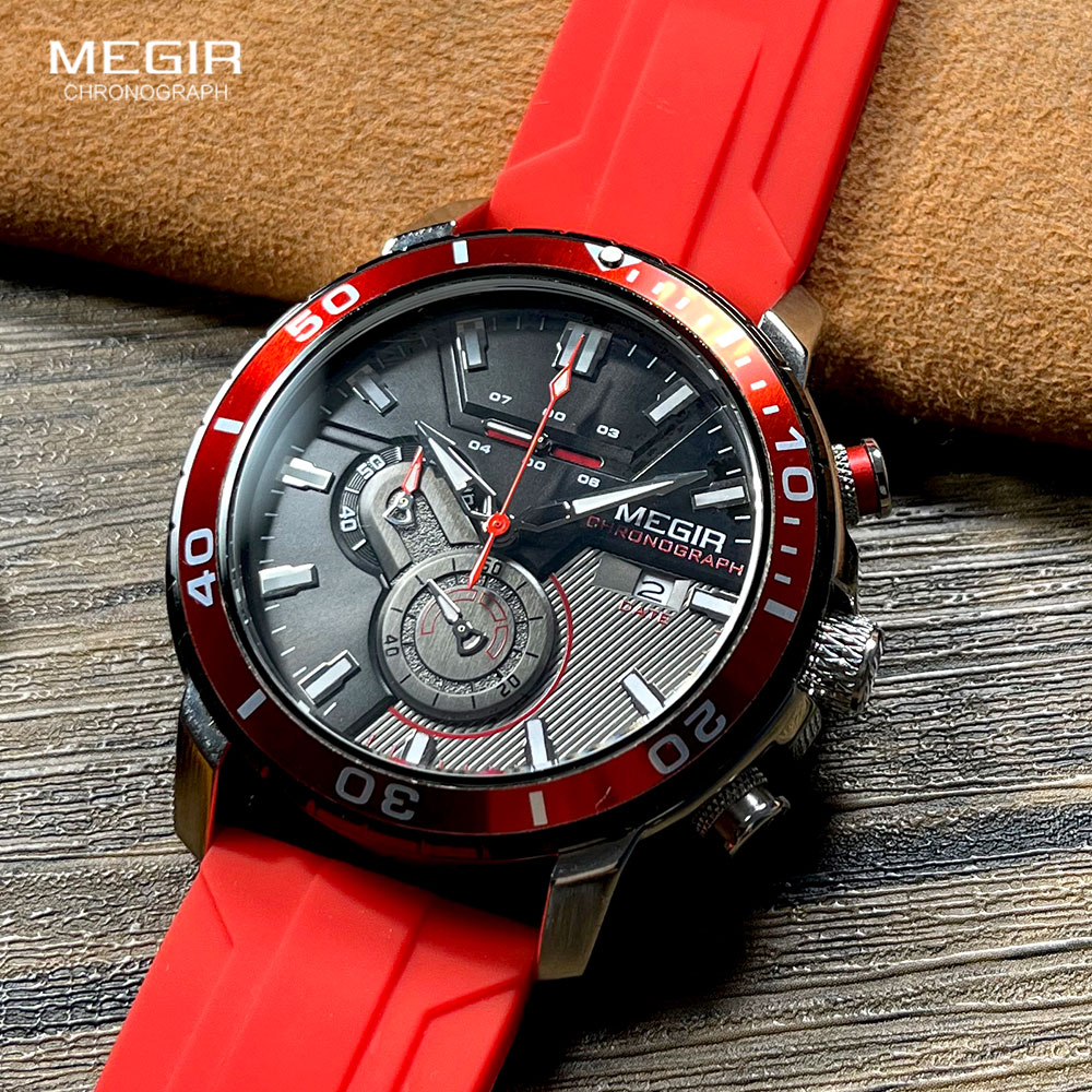 MEGIR Orange Sport Watch for M - đánh giá và giá Silicone Sport Band