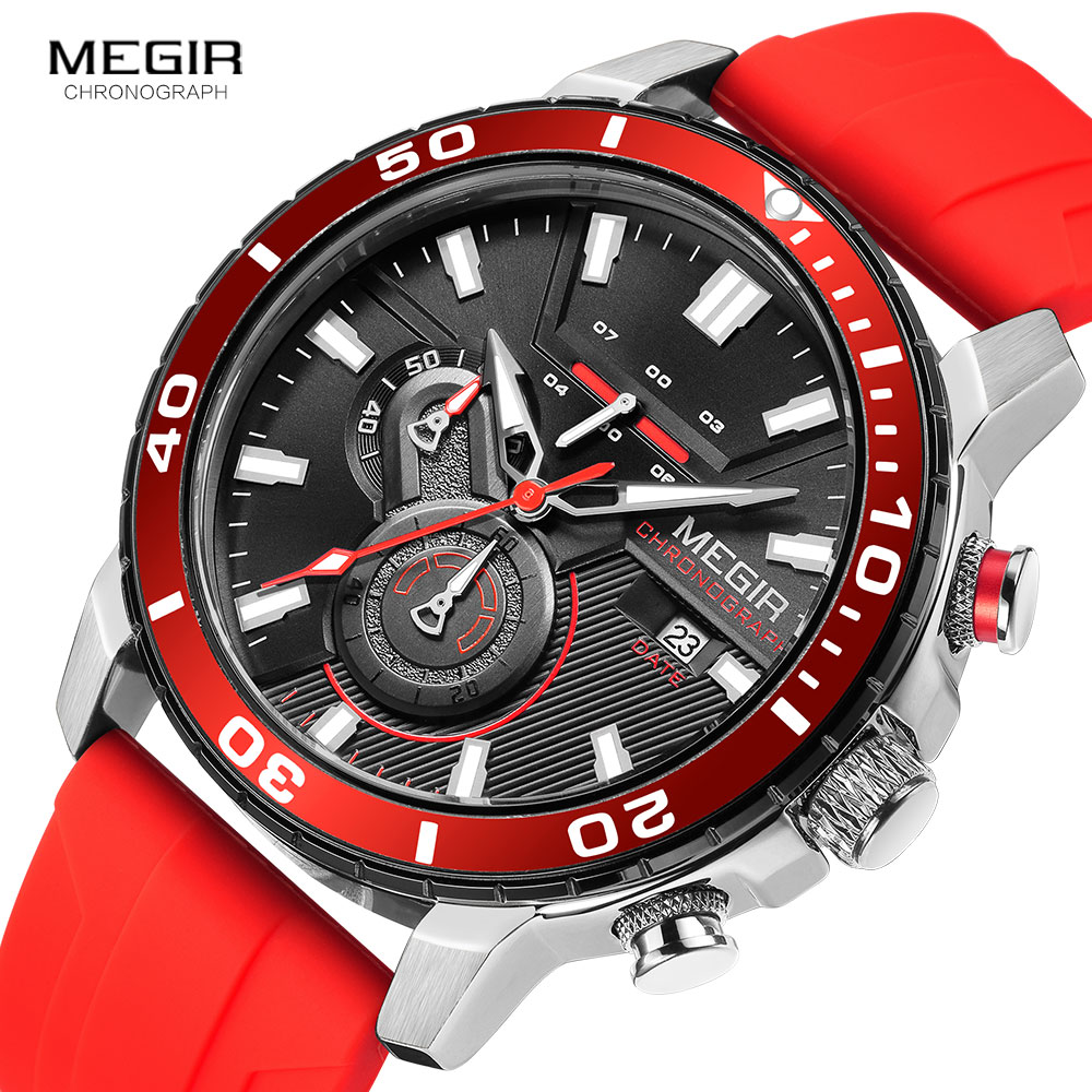 MEGIR Orange Sport Watch for M - đánh giá và giá Silicone Sport Band