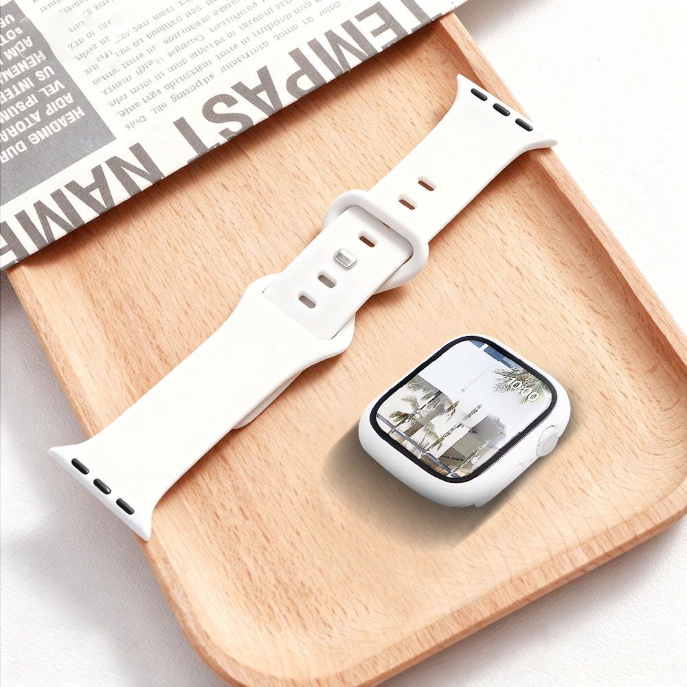 Glass+Case+band For Apple Watc - đánh giá và giá Silicone Sport Band