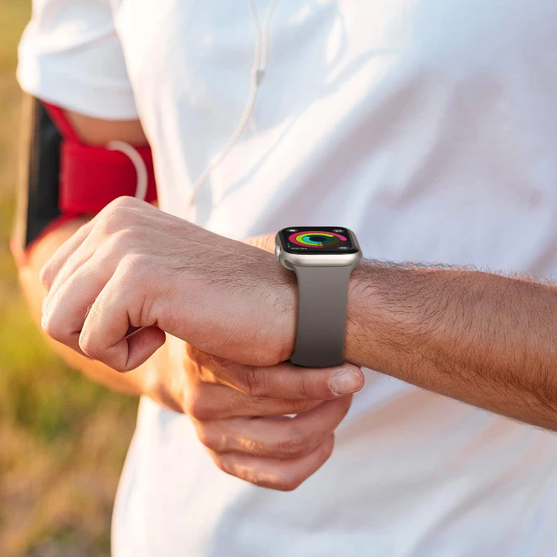 Glass+Case+band For Apple Watc - đánh giá và giá Silicone Sport Band