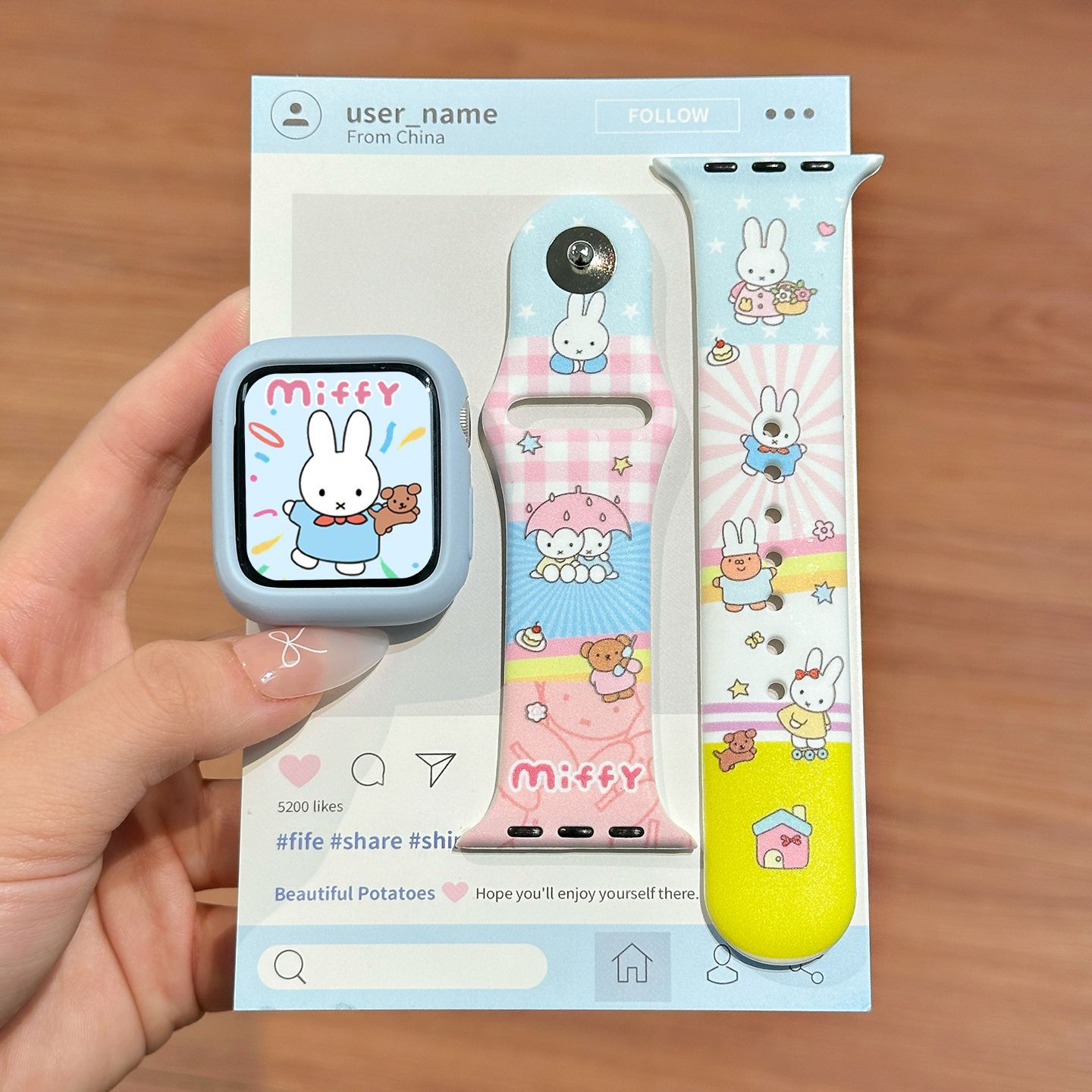 Dopamine Color Miffy Silicone  - đánh giá và giá Apple Watch Band