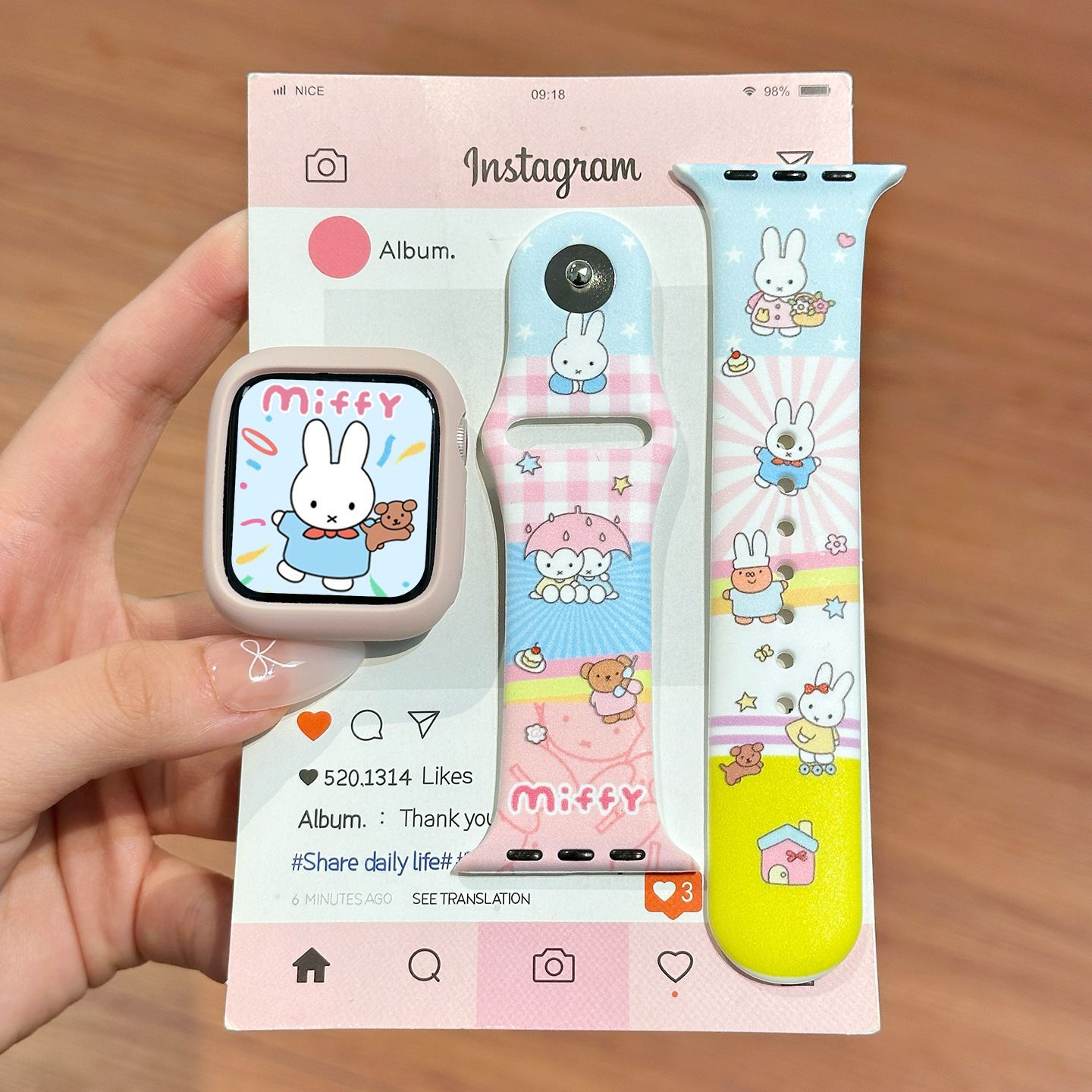 Dopamine Color Miffy Silicone  - đánh giá và giá Apple Watch Band