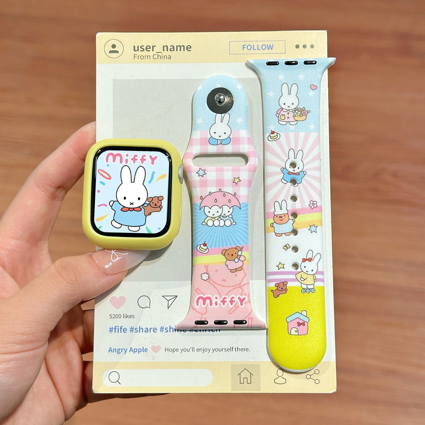 Dopamine Color Miffy Silicone  - đánh giá và giá Apple Watch Band